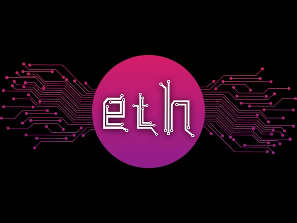 Ethereum coin on a digital background